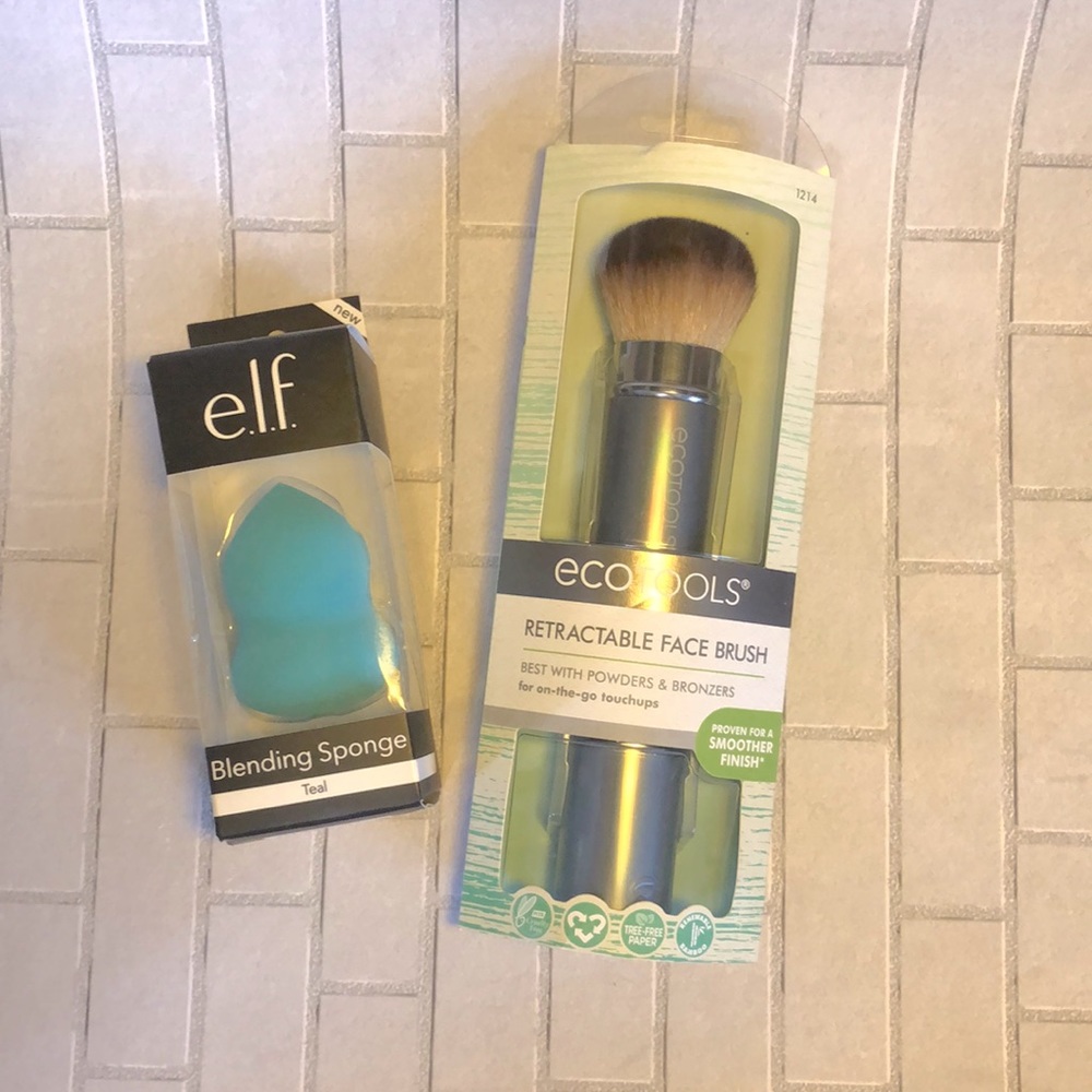 Ecotools face brush and elf blending sponge